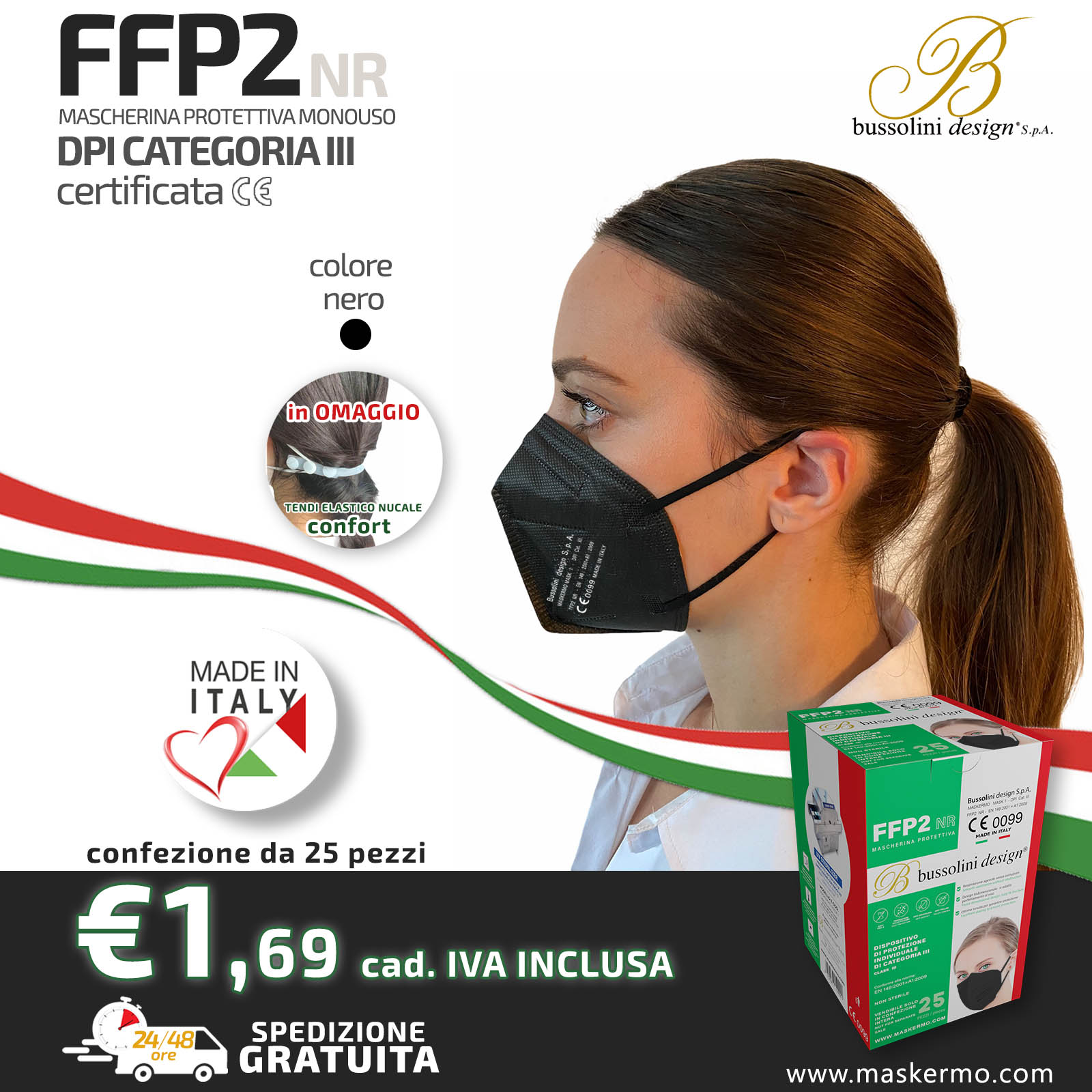 Mascherina Ffp2 Made In Italy Certificata Ce 0099 Dpi Cat Iii En 149 2001 A1 2009 Colorata Maskermo Dispositivi Di Protezione Individuale
